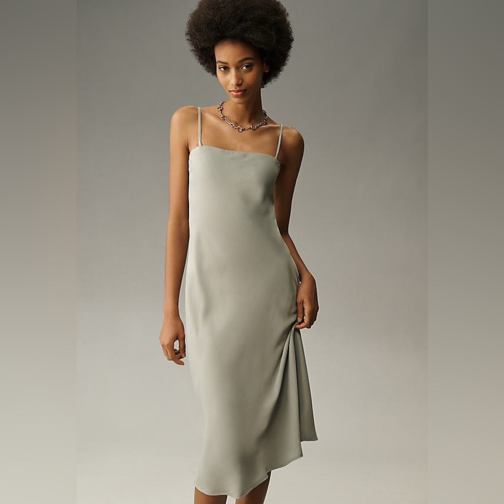 NWT Anthropologie The Tilda Slip Dress MIDI Edition Green Sage Formal XXS